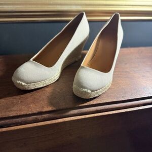 J Crew tan wedges